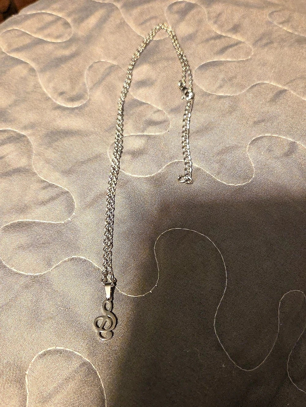 Treble Clef Pendant Necklace in Silver